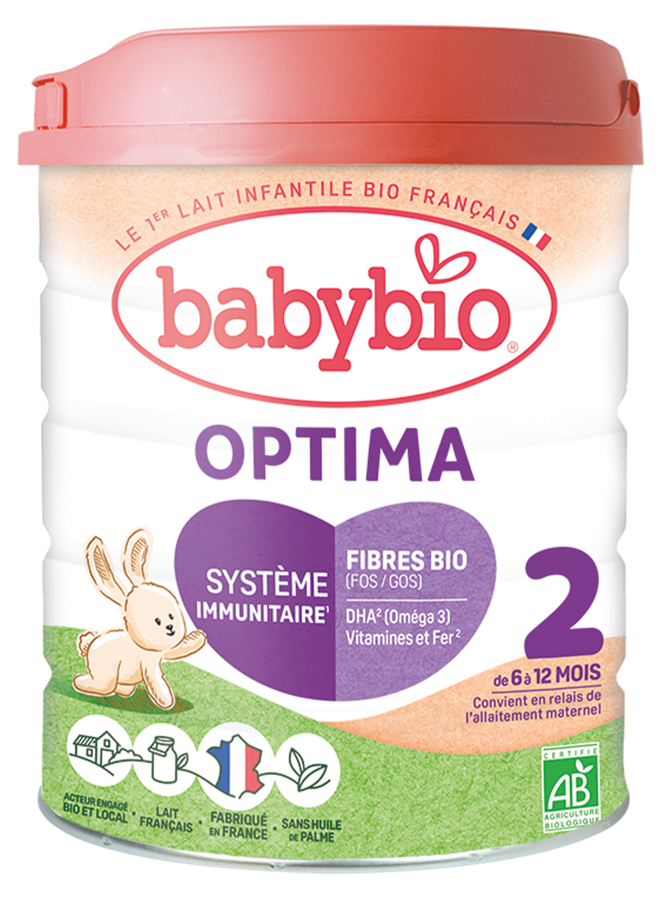 Babybio Optima 2 хүүхдийн сүү пребиотиктой 6-12 сар 400гр