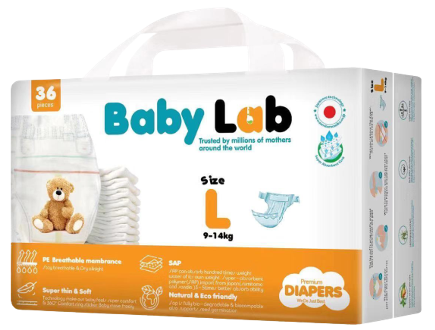 Baby Lab хүүхдийн живх L 36 ширхэгтэй /Наадаг/