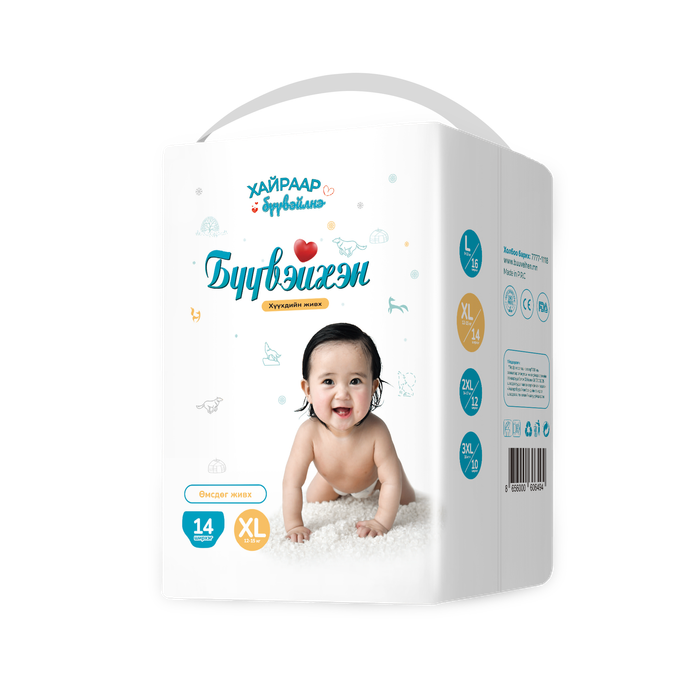 Бүүвэйхэн өмсдөг хүүхдийн живх XL 14 /ширхэгтэй/ 12-15кг