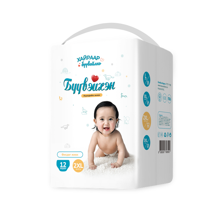Бүүвэйхэн өмсдөг хүүхдийн живх XXL 12 /ширхэгтэй/ 14-17кг