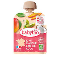 Babybio нухаш киви манго кокосын сүү 6+ сар 90гр