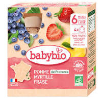 Babybio нухаш алим нэрс гүзээлзгэнэ хайрцагтай 6+ сар 90гр*4