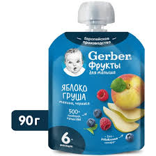 Gerber сок /ApplePearRaspBlueberry/ 90gr